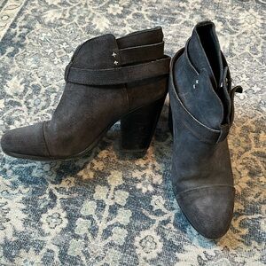 3” Dark Grey/Black Suede Rag & Bone Booties